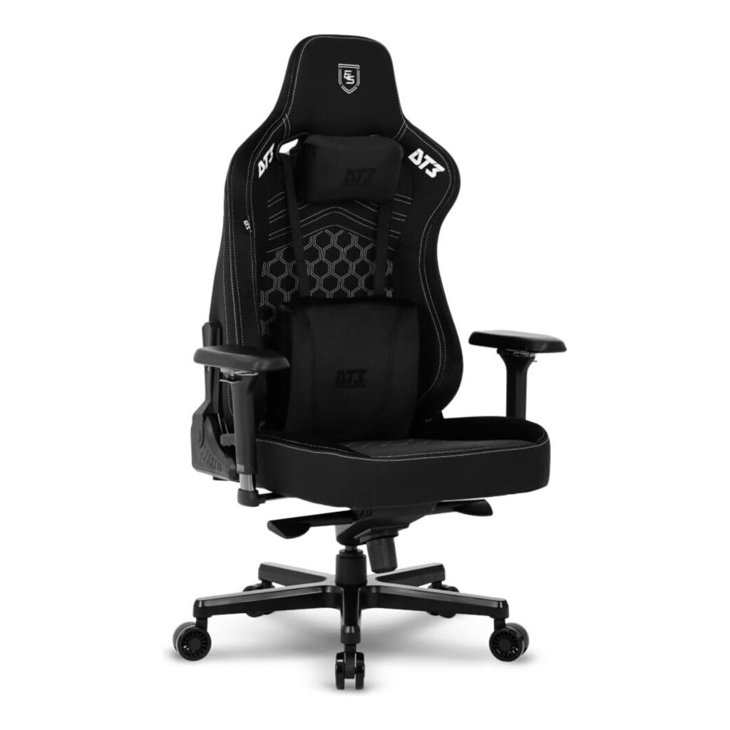 Cadeira Gamer DT3 Rhino Fabric, ergonomica e confortável em Tecido DT3 TechSoft™, espuma injetada, estrutura reforçada em aço, braços 4D+, suporta até 200kg e altura máx. de 2,00m (Cool Black)