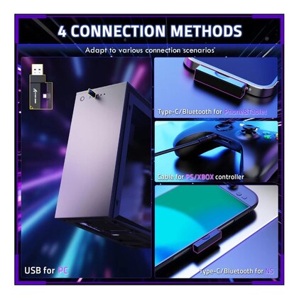 Fone Headset Gamer Attack Shark L80 Pro Tri-Mode (Bluetooth 5.3, 2.4GHz e P2) Microfone Removível Cancelamento de Ruído Drivers 40mm — imagem 3