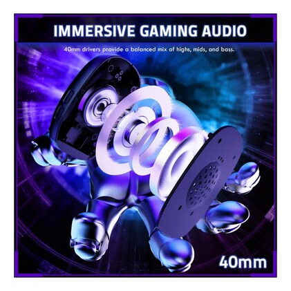 Fone Headset Gamer Attack Shark L80 Pro Tri-Mode (Bluetooth 5.3, 2.4GHz e P2) Microfone Removível Cancelamento de Ruído Drivers 40mm — imagem 6