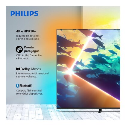 PHILIPS, Smart TV Ambilight 65" 4K, Titan OS, 65PUG8100/78, Comando de Voz, HDR10+/Dolby Atmos, VRR/ALLM, Bluetooth — imagem 2