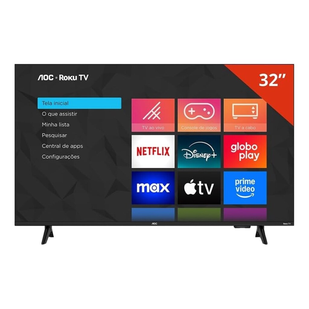 Smart TV LCD LED 32" AOC 32S5155/78G - Wi-Fi, HD, Quad Core, Dolby Áudio, 60 Hz