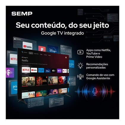 Smart TV Semp 43 Polegadas LED HVA 4K S62 WiFi — imagem 4