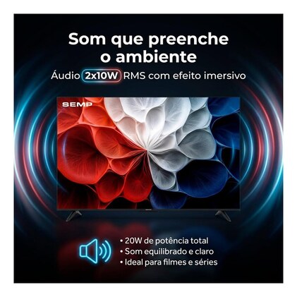 Smart TV Semp 43 Polegadas LED HVA 4K S62 WiFi — imagem 5