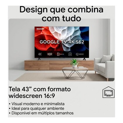 Smart TV Semp 43 Polegadas LED HVA 4K S62 WiFi — imagem 6