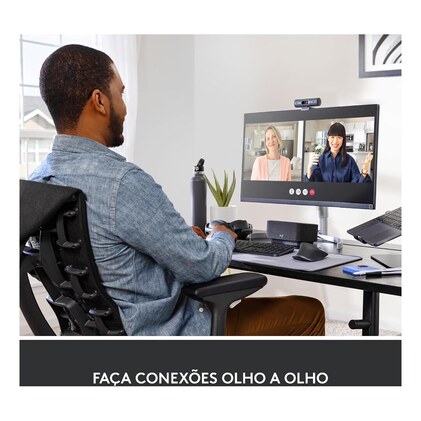 Webcam Full HD Logitech Brio 500, Câmera para PC com Microfones Duplos, Privacidade Integrada, RightLight 4 e Enquadramento Automático - Grafite — imagem 12